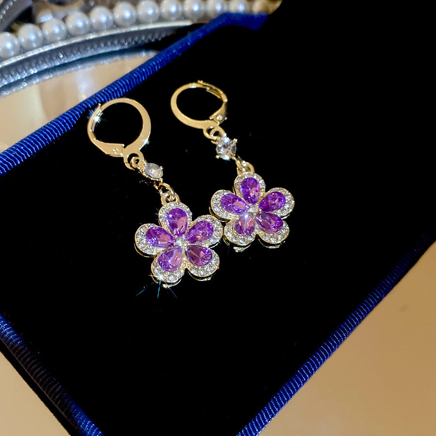 (Limited Time Discount 🔥 Last Day)Lymphatic Purple Flower Necklace & Earrings