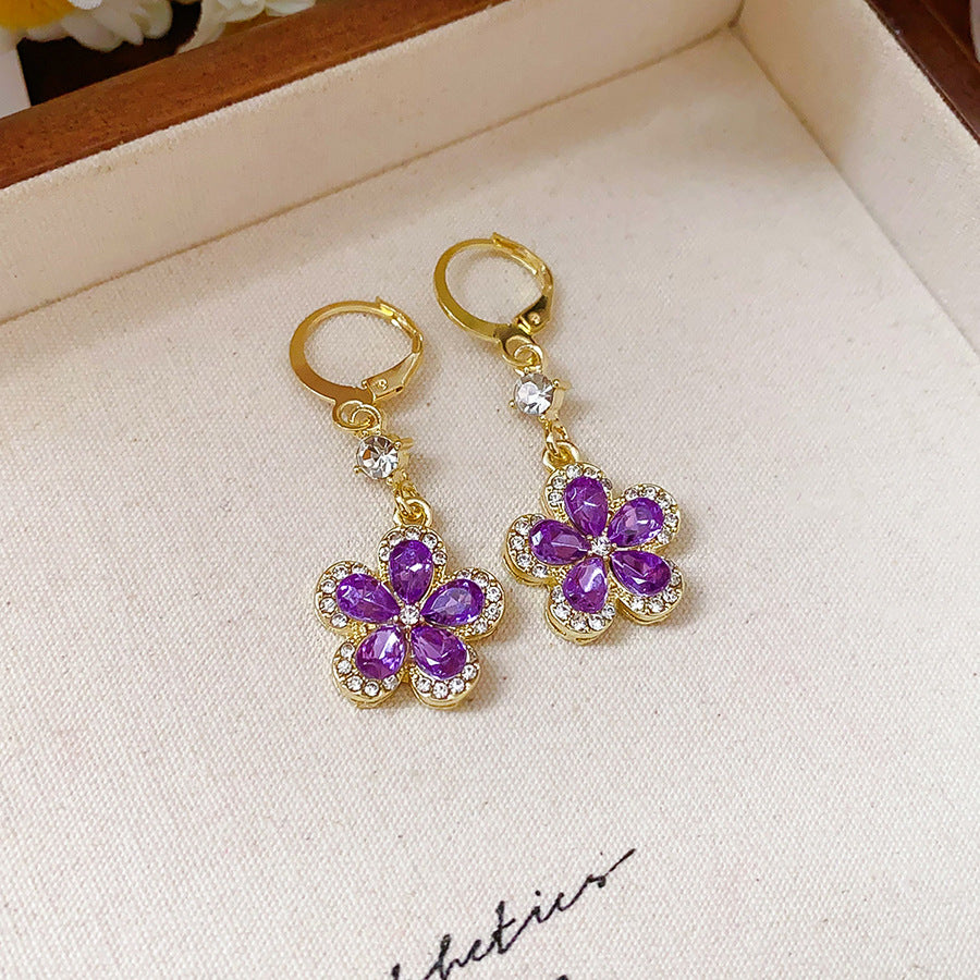 (Limited Time Discount 🔥 Last Day)Lymphatic Purple Flower Necklace & Earrings
