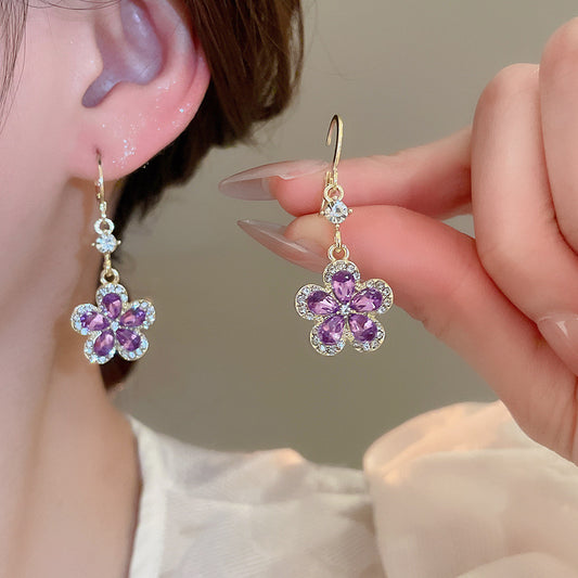 (Limited Time Discount 🔥 Last Day)Lymphatic Purple Flower Necklace & Earrings