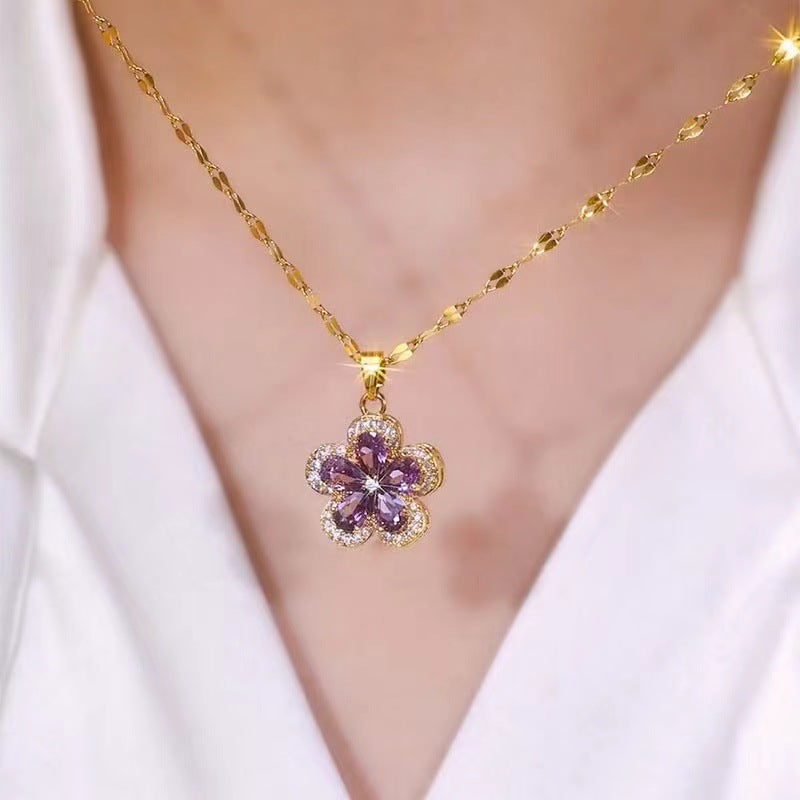 (Limited Time Discount 🔥 Last Day)Lymphatic Purple Flower Necklace & Earrings