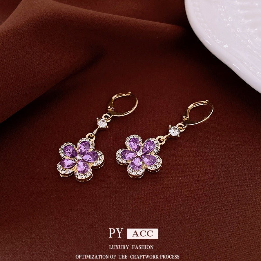(Limited Time Discount 🔥 Last Day)Lymphatic Purple Flower Necklace & Earrings
