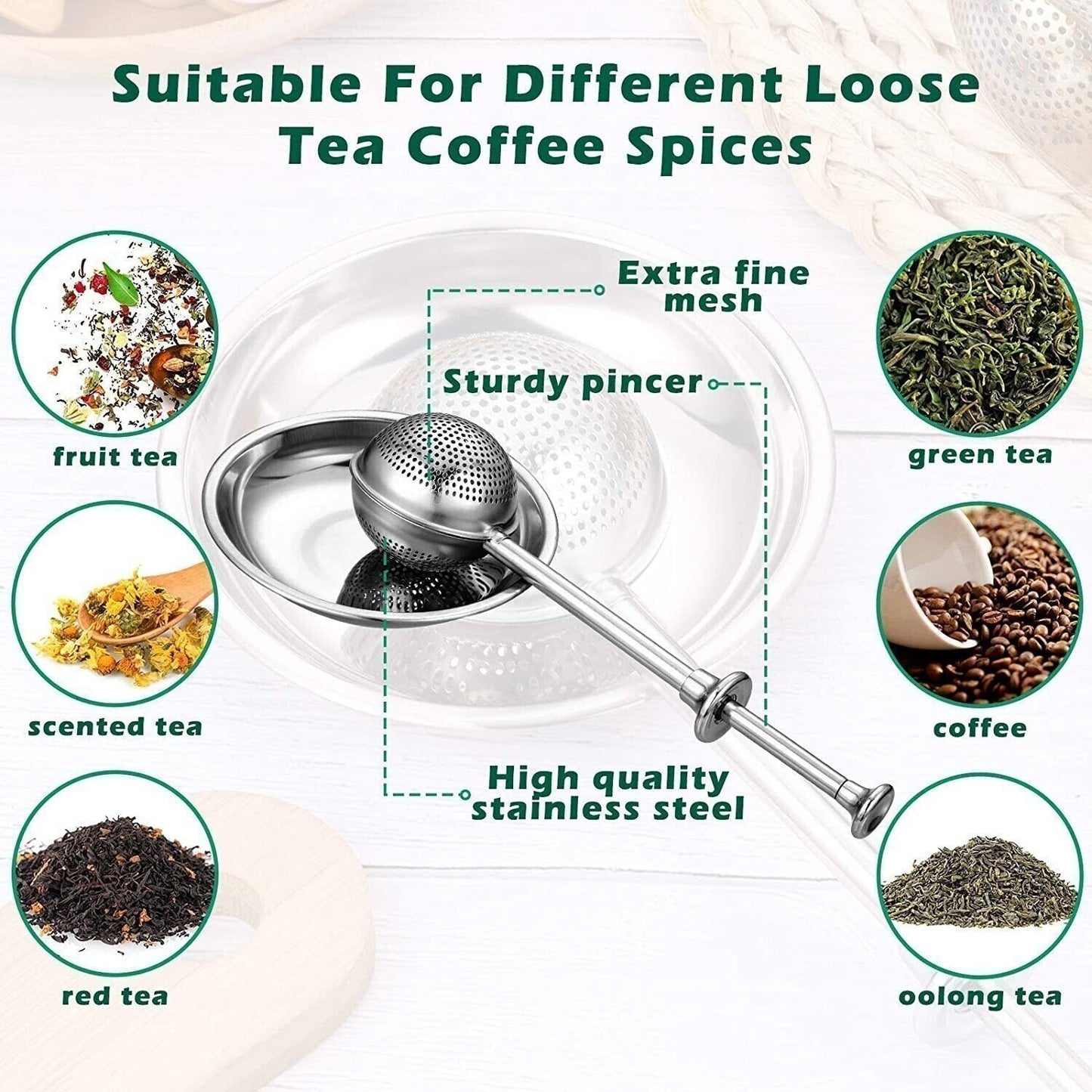 Long-Handle Tea Ball Infuser-BUY MORE SEND MORE