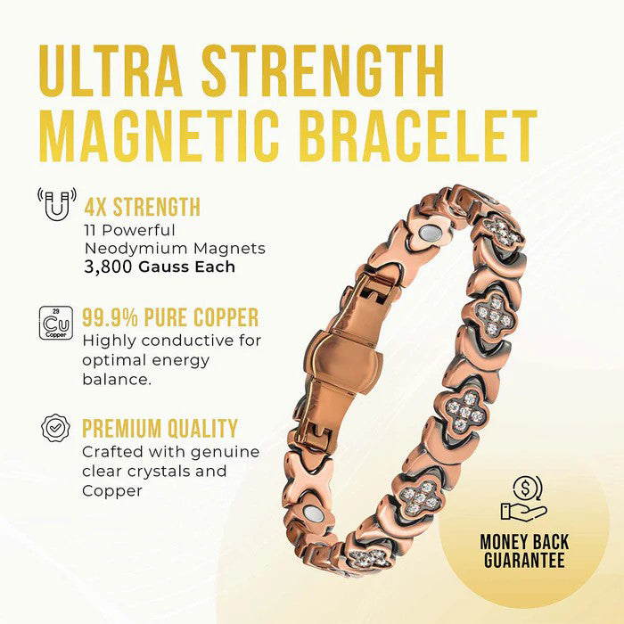 š„Copper Bracelets for Women. Pure Copper Magnetic Bracelet with 3800 Gauss Effective Magnets