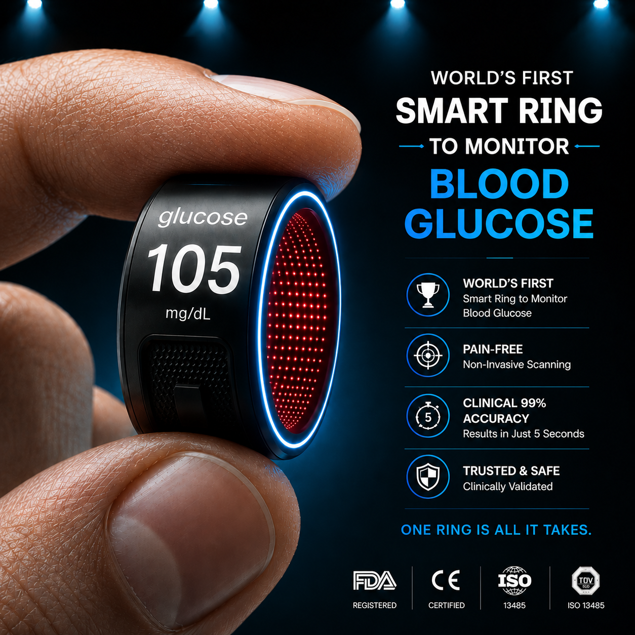 🎉 80% OFF Launch Offer💝G1 Non-Invasive Smart Ring