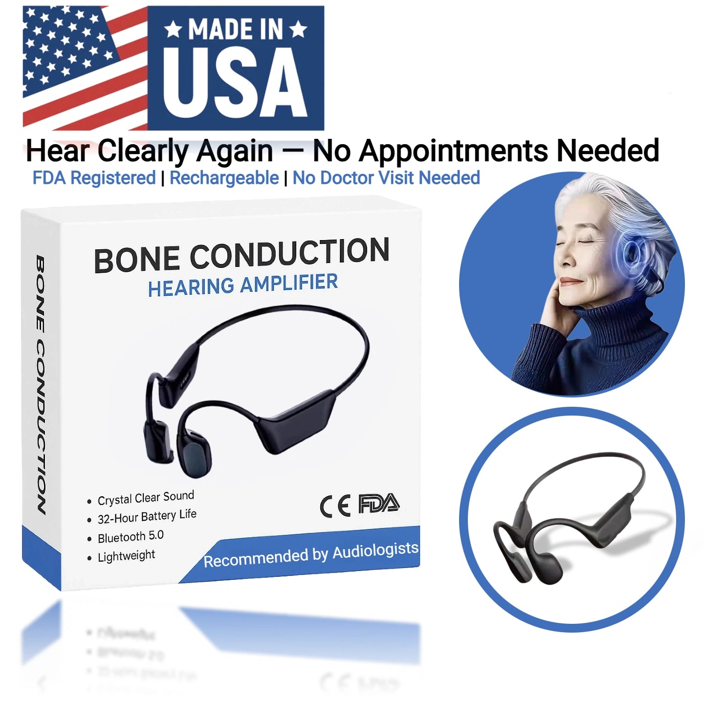 Feel the Joy. Shop the Season 🎄💖 💥 LIMITED TIME OFFER!🔥 Bone Conduction Smart Hearing Aid Bluetooth Earphones