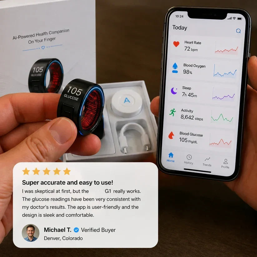 🎉 80% OFF Launch Offer💝G1 Non-Invasive Smart Ring