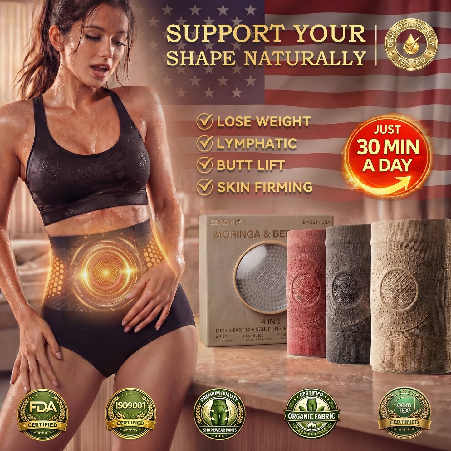 🏆Official Brand Store | Moringa & Berberine 4-In-1 Fat-Burn Sculpting Shorts🎁
