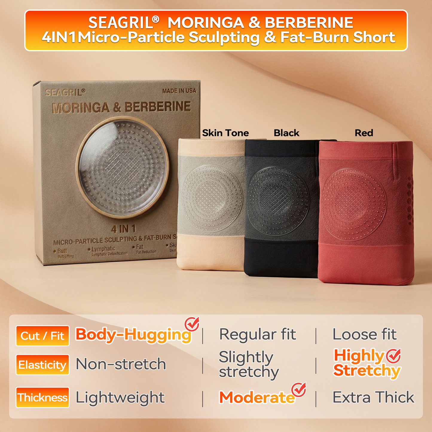 🏆Official Brand Store | Moringa & Berberine 4-In-1 Fat-Burn Sculpting Shorts🎁
