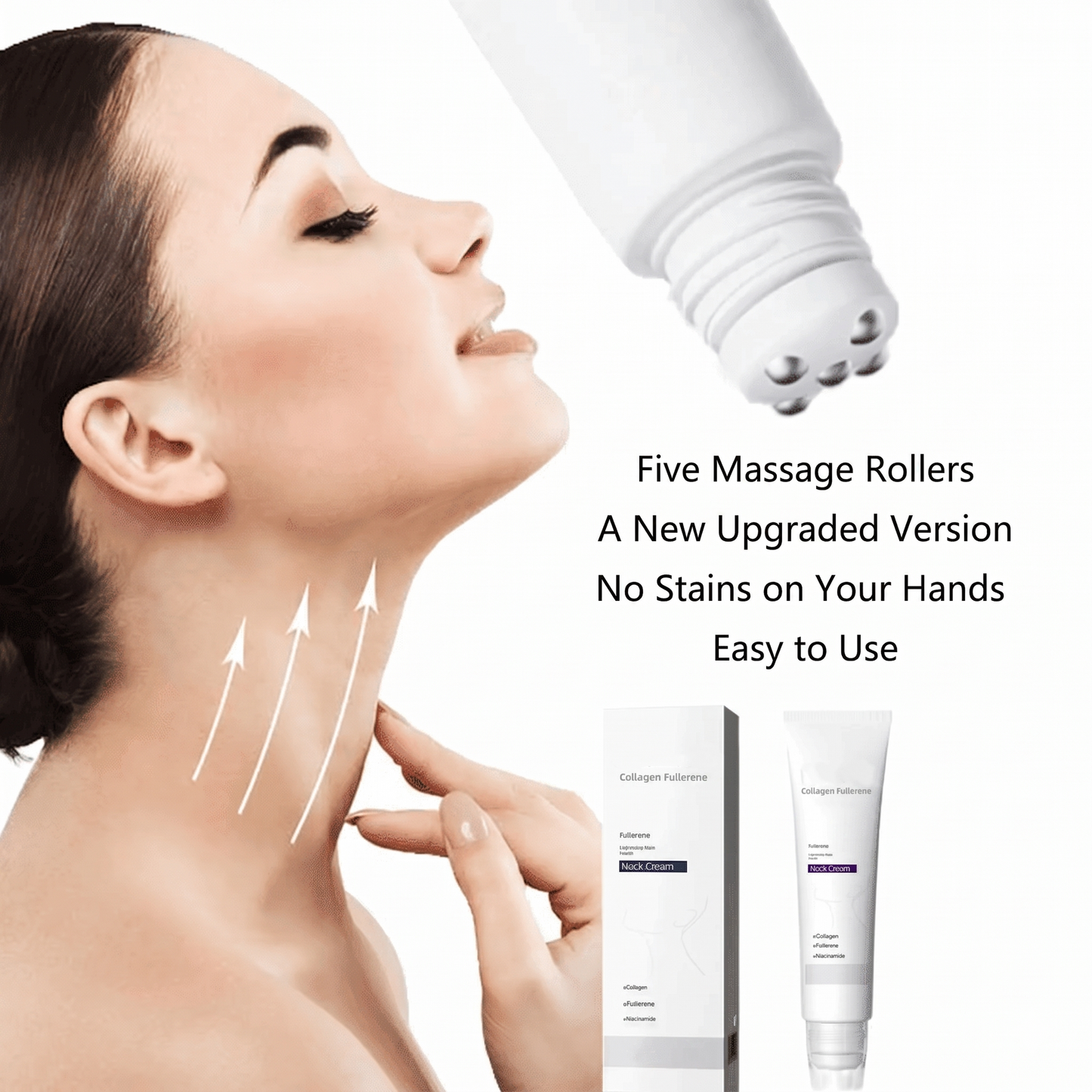 ✨ Roller Massage Cream  — 🧴 Infused with Retinol & Hyaluronic Acid | Firms the Neck, Reduces Wrinkles & Double Chin