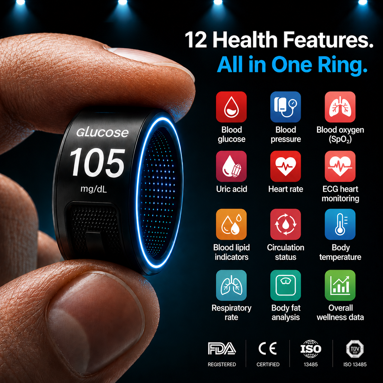 🎉 80% OFF Launch Offer💝G1 Non-Invasive Smart Ring